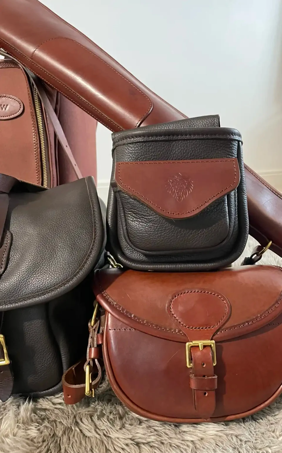 Roar leather bags in a range of sizes.