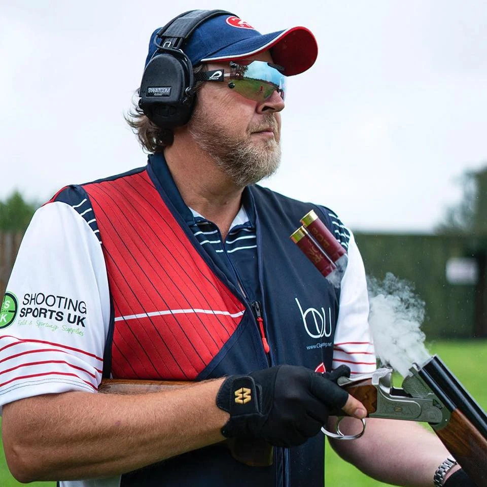 Brent Woodard at a clay shooting ground